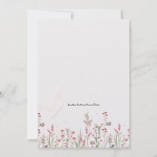 Floral minimalist Weddenschap Kaart (Achterkant)