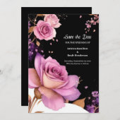 Floral Minimalist Wedding Save the Date Kaart (Voorkant / Achterkant)