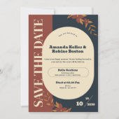 Floral Minimalist Wedding Save the Date Kaart (Voorkant)