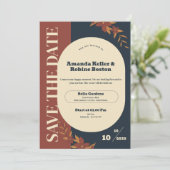 Floral Minimalist Wedding Save the Date Kaart (Staand voorkant)