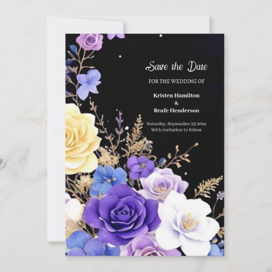 Floral Minimalist Wedding Save the Date Kaart (Voorkant)