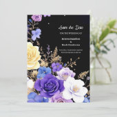 Floral Minimalist Wedding Save the Date Kaart (Staand voorkant)