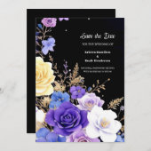 Floral Minimalist Wedding Save the Date Kaart (Voorkant / Achterkant)