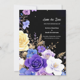 Floral Minimalist Wedding Save the Date Kaart