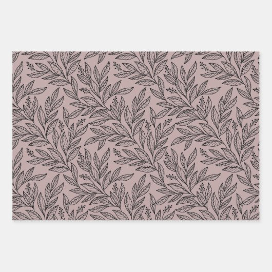 Floral minimalistisch cadeaupapier (Voorkant)