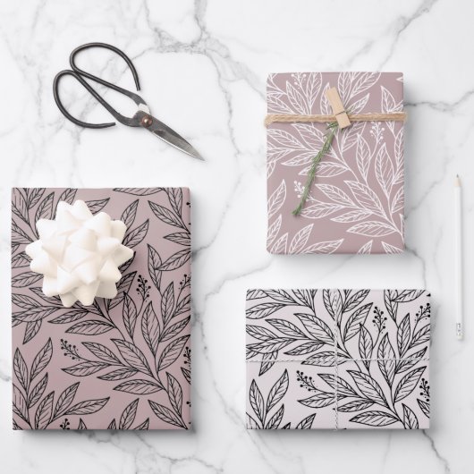 Floral minimalistisch cadeaupapier (Voorkant)