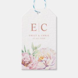 Floral minimalistisch Monogram Wedding Gift Label Cadeaulabel