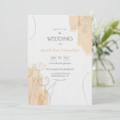 Floral minimalistisch Waterverf huwelijksuitnodigi Kaart (Staand voorkant)
