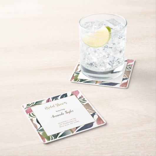 Floral minimalistische kalligrafie Vrijgezellenfee Kartonnen Onderzetters (Insitu)