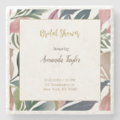 Floral minimalistische kalligrafie Vrijgezellenfee Stenen Onderzetter (Voorkant)