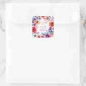 Floral minimalistische kalligrafie Vrijgezellenfee Vierkante Sticker (Tas)