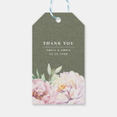Floral-minimalistische monogram bruiloft Cadeaulabel (Achterkant)