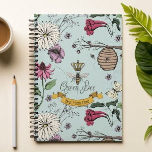 Floral Mint Beste Mama Ooit Queen Bee Notitieboek