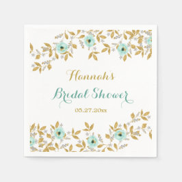 Floral Mint Gold Krans Vrijgezellenfeest servetten