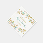 Floral Mint Gold Krans Vrijgezellenfeest servetten (Hoek)