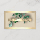 Floral Mint Green Eucaliptus Gold Event Planner Visitekaartje (Voorkant)