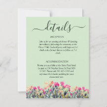 Floral Mint Green QR Code Trouwceremonie Details