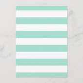 Floral Mint Green Stripes Gold Wedding Details Informatiekaartje (Achterkant)