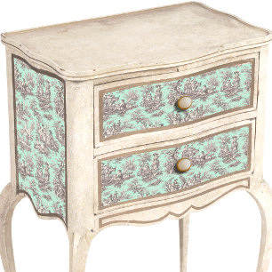  floral mint grey toile de jouy tissuepapier