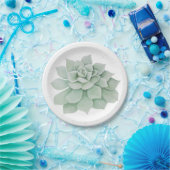 Floral Mint Groene Succulente Cactus Trouwfeest Papieren Bordje (Feest)