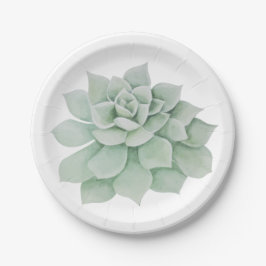 Floral Mint Groene Succulente Cactus Trouwfeest Papieren Bordje