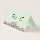 Floral Mint Groene Tafelnummers Kaart (Voorkant)