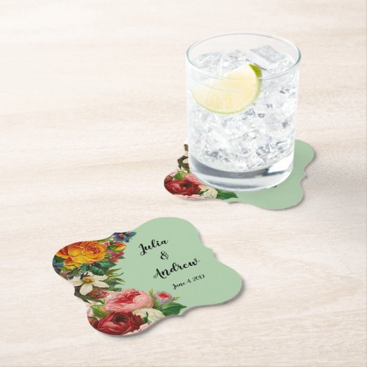 Floral Mint Kartonnen Onderzetters (Insitu)