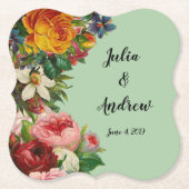 Floral Mint Kartonnen Onderzetters (Voorkant)