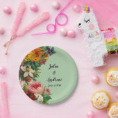 Floral Mint Papieren Bordje (Feest)