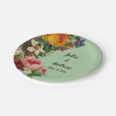 Floral Mint Papieren Bordje (Gekanteld)