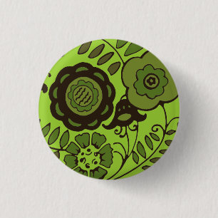 Floral Mint Ronde Button 3,2 Cm
