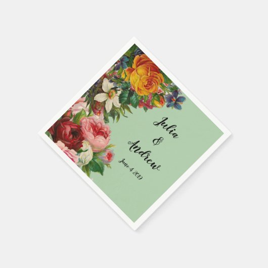 Floral Mint Servet (Hoek)