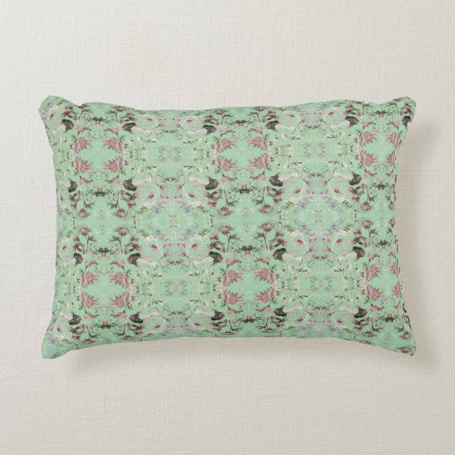 Floral Mint Sherbet Accent Kussen (Voorkant)