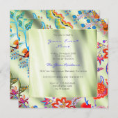 Floral Mint Silk ombr Oriental Spring Chinoiserie Kaart (Voorkant / Achterkant)