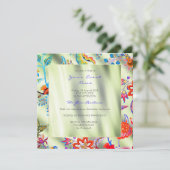 Floral Mint Silk ombr Oriental Spring Chinoiserie Kaart (Staand voorkant)