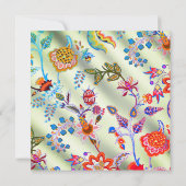 Floral Mint Silk ombr Oriental Spring Chinoiserie Kaart (Achterkant)