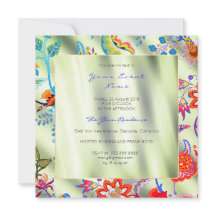Floral Mint Silk ombr Oriental Spring Chinoiserie