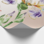 Floral Mint Tropische Rozen Roze Creamy Pearly Cadeaupapier (Hoek)