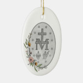Floral Miraculous Medal Keramisch Ornament (Rechts)