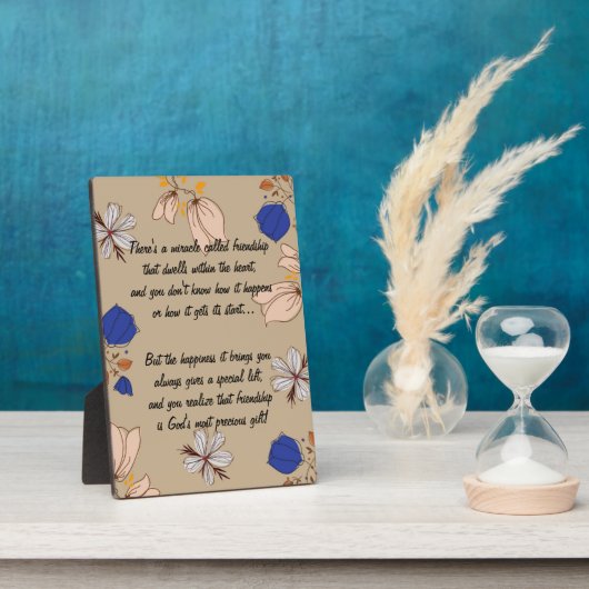 Floral Mirakel of vriendship Poem Plaque Fotoplaat (Zijkant)