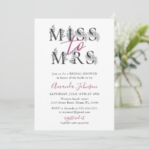Floral Miss voor Mrs Bridal Shower Uitnodiging