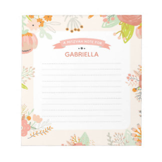 Floral Mitzvah Note Notitieblok