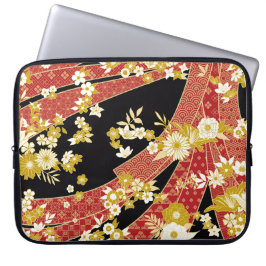 Floral Mix Kimono Pattern Laptop Sleeve