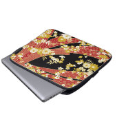 Floral Mix Kimono Pattern Laptop Sleeve (Voorkant onderkant)