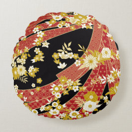 Floral Mix Kimono Pattern Rond Kussen