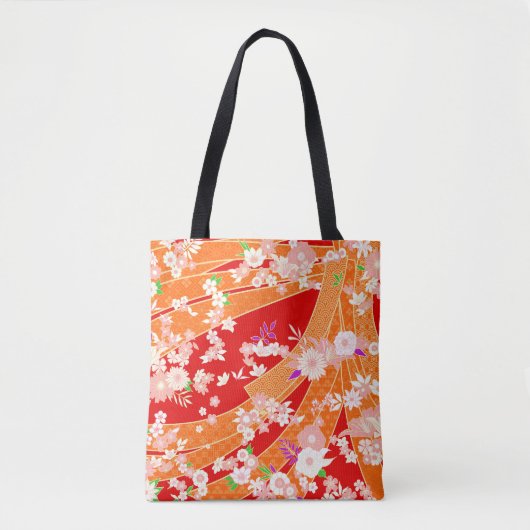Floral Mix Kimono Pattern Spring Tote Bag (Voorkant)