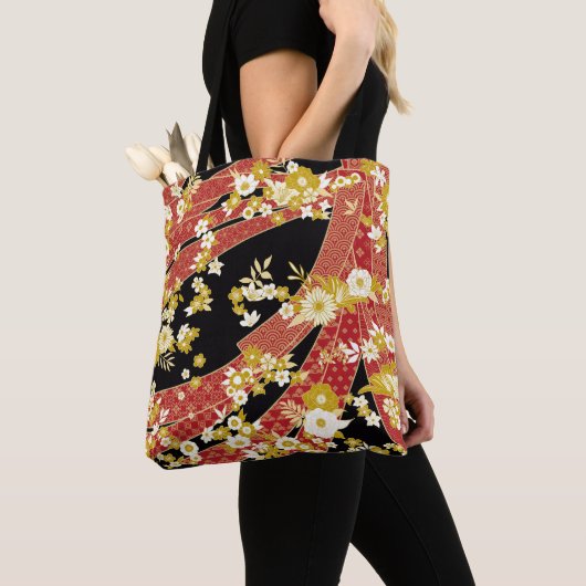 Floral Mix Kimono Pattern Tote Bag (Dichtbij)