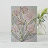 Floral Mixed Media Design Flat Card (Staand voorkant)