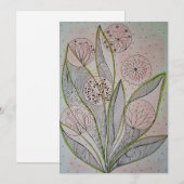 Floral Mixed Media Design Flat Card (Voorkant / Achterkant)