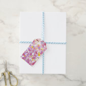 Floral, mixed petals prinf Small Gift Bag Cadeaulabel (Met Touw)
